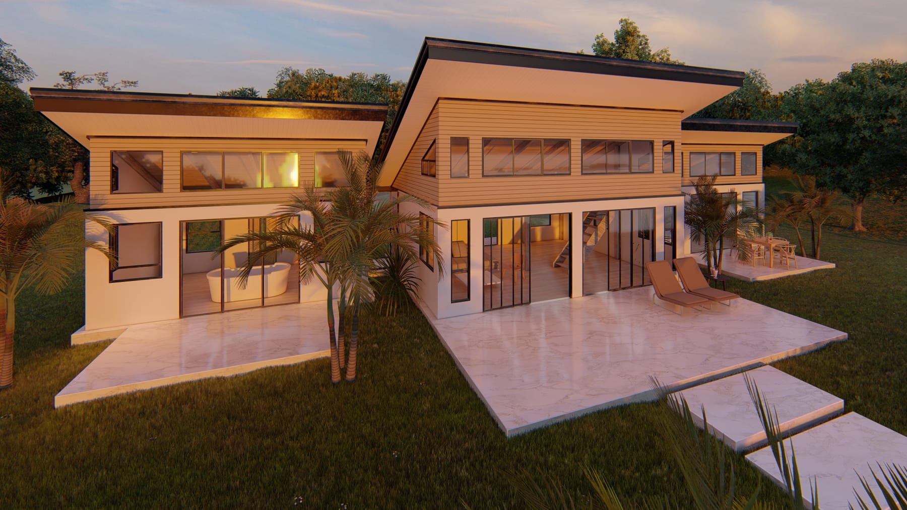 Hale Hawaii EcoHome Project. Modern design with integrated off-grid systems. Eco-Vida Designs portfolio photography. Ecological architecture and eco luxury design.